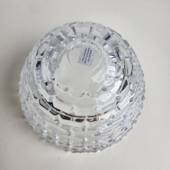 Mikasa Palazzo Crystal Bowl 9” Clear Brick Pattern Centerpiece Cri - Picture 9 of 11